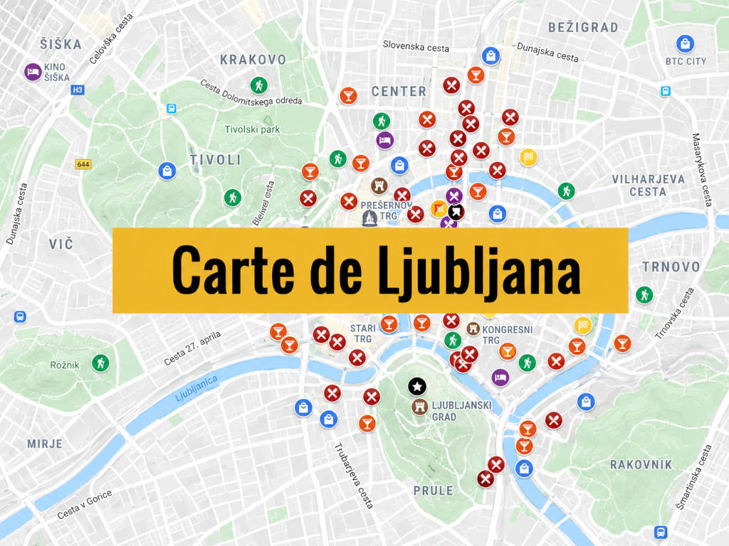 Lire la suite à propos de l’article Carte de Ljubljana à télécharger avec tous les lieux du guide