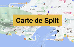 Carte de Split avec tous les lieux du guide