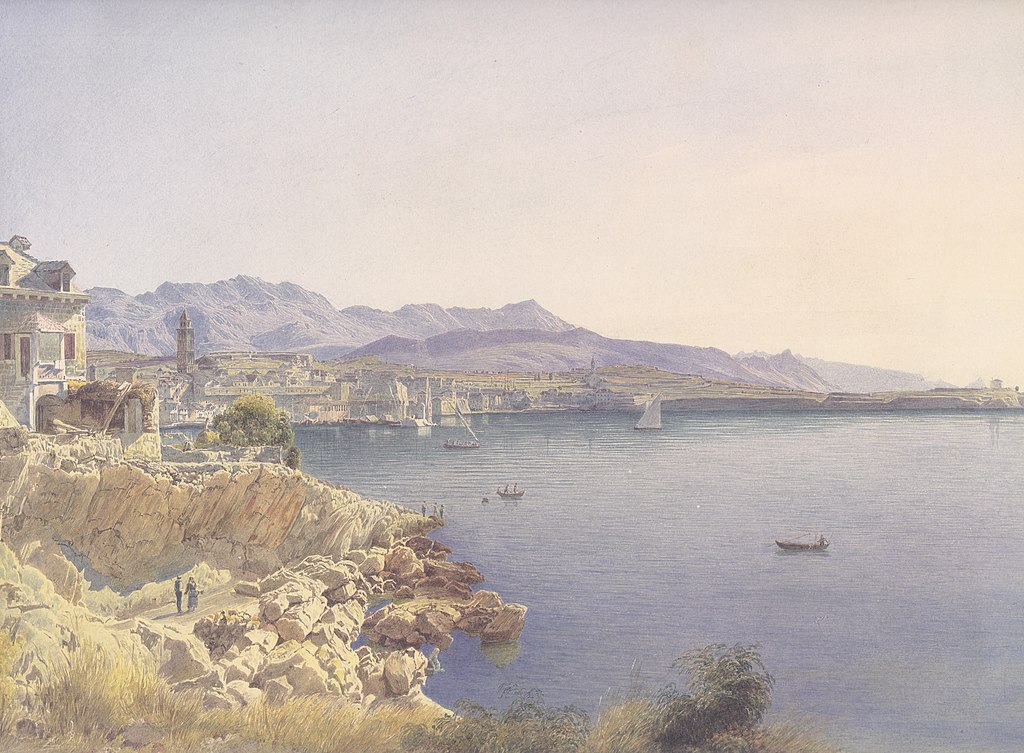 Peinture de la Baie de Split par Jakob Alt (1841).