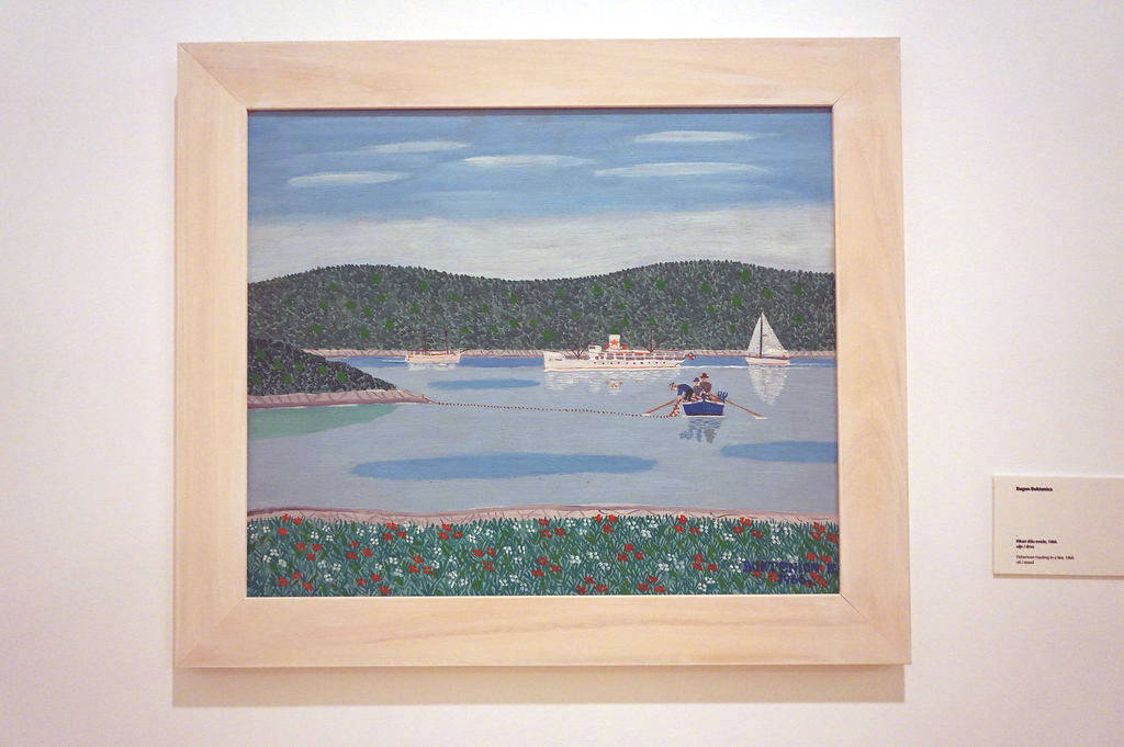 Art naïf et paysage marin d'Eugen Buktenica (1966).