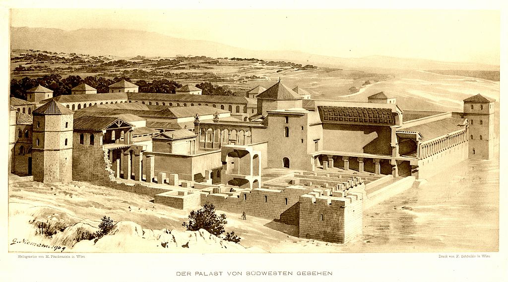 Plan de coupe du Palais Dioclétien par George Niemann.