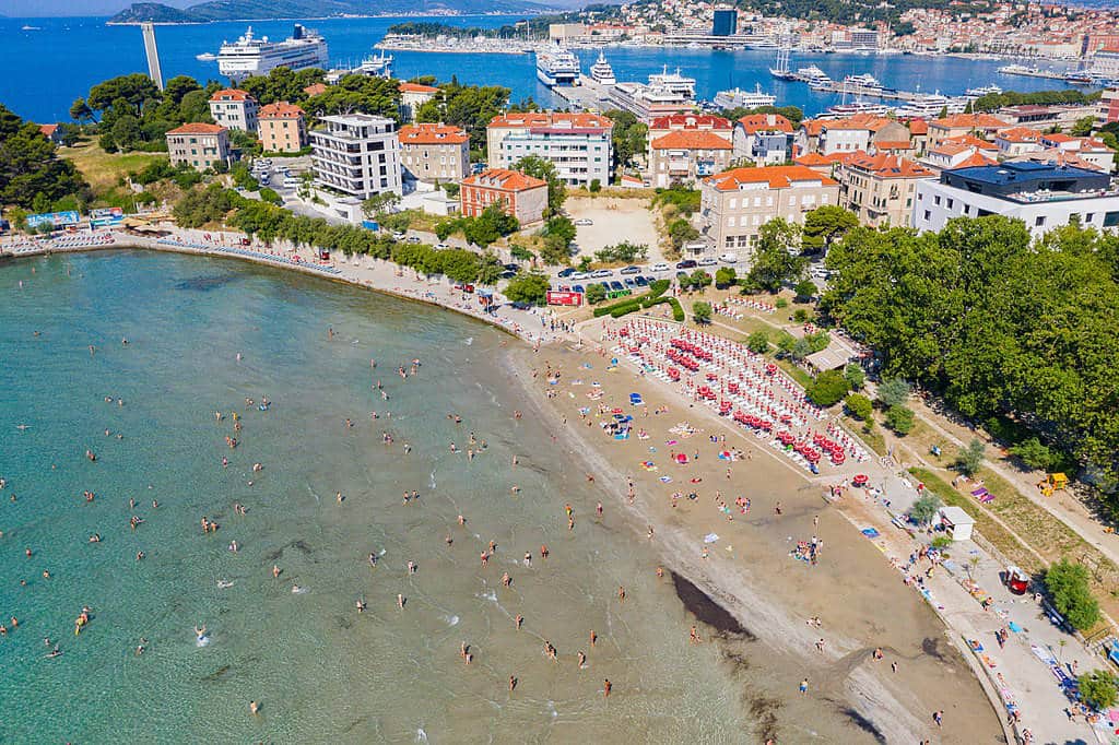 Plage Bacvice vue du cile - Photo de dronepicr - Licence ccby 2.0