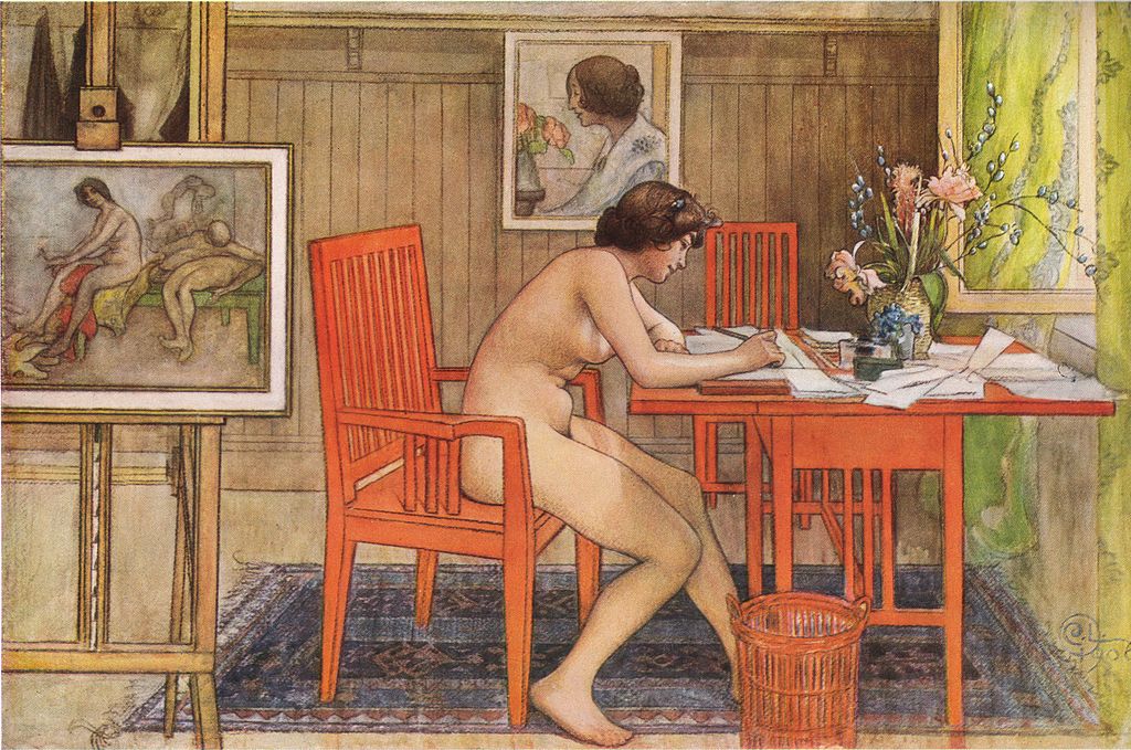 Oeuvre de Carl Larsson dans la Galerie Thiel à Stockholm.