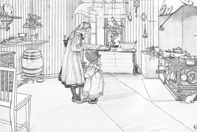 Coloriage à Stockholm : Dessin de Carl Larsson