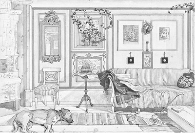 Coloriage à Stockholm : Dessin de Carl Larsson