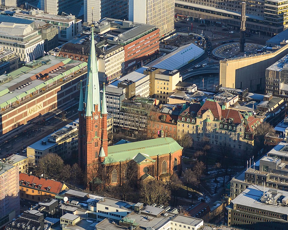 Vue de l'église Klara kyrka ou Sainte Claire à Stockholm - Photo d'Arild Vagen - Licence CCBYSA 3.0