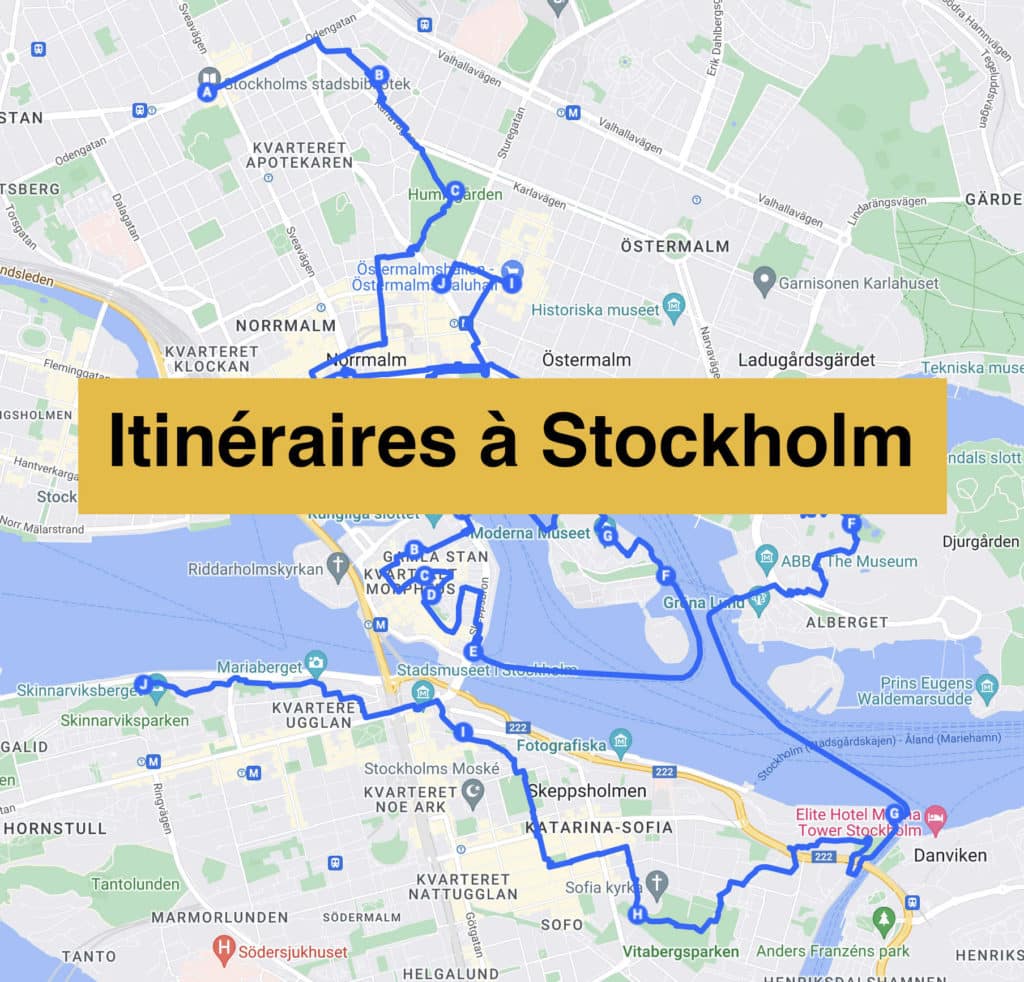 Itinéraires pour un week-end à Stockholm en Suède.