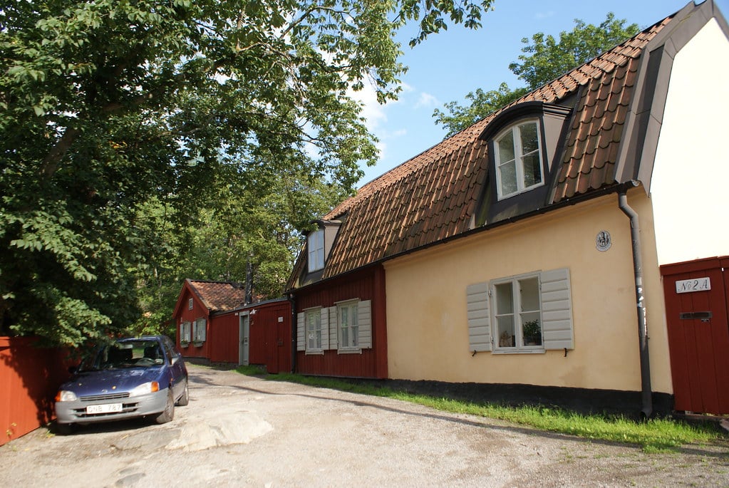 Maison en bois à Bergsprangargrand sur l'île de Sodermalm à Stockholm.