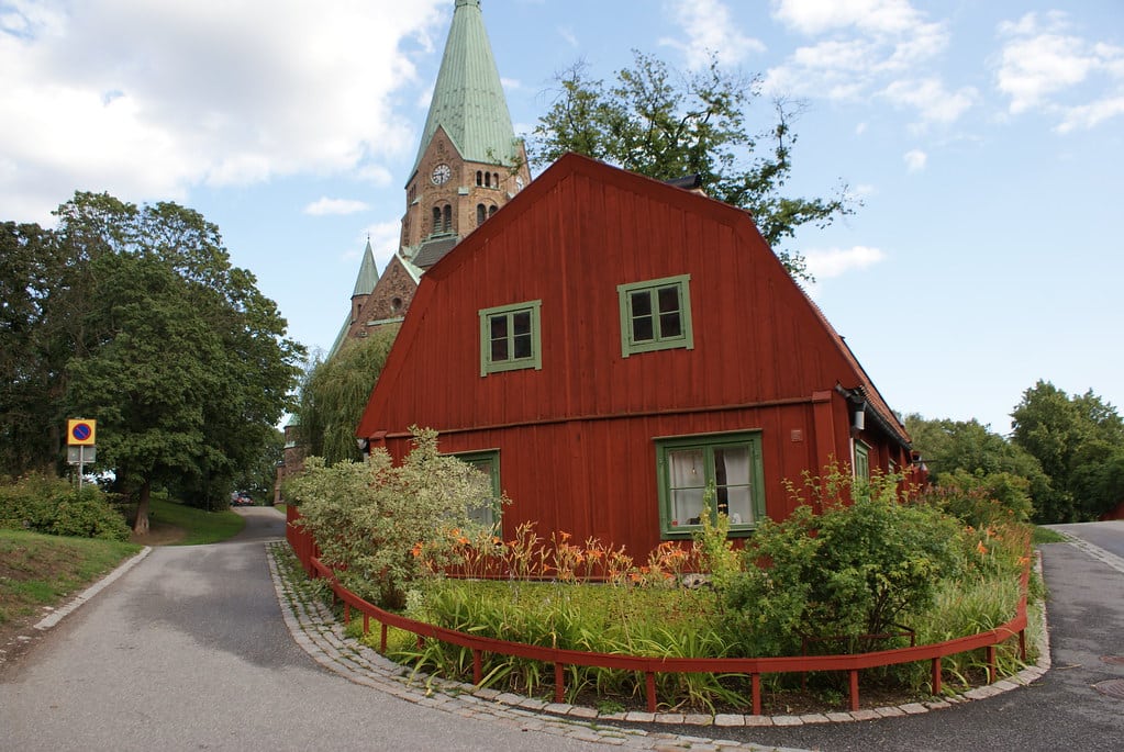 Maison en bois à Bergsprangargrand sur l'île de Sodermalm à Stockholm.