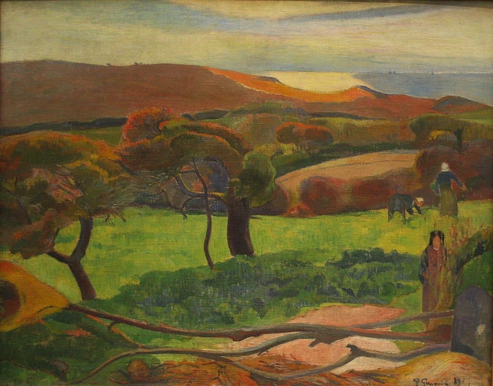 Paysage de Bretagne par Gauguin (1889) au Musée national de Stockholm.