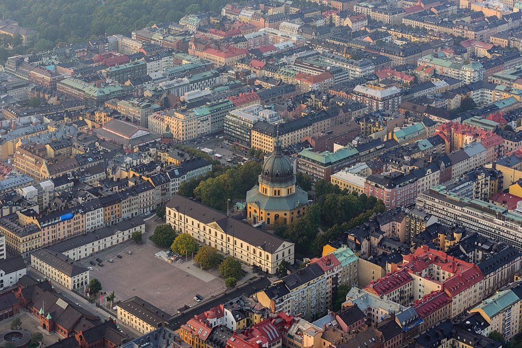 Vue aérienne du quartier d'Ostermalm à Stockholm - Photo d'Arild Vagen - Licence CCBYSA 4.0