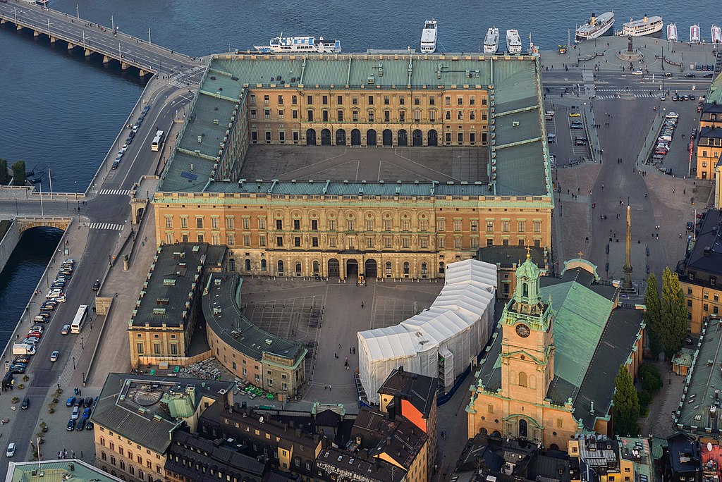 Palais Royal de Stockholm vue du ciell - Photo d'Arild Vagen - Licence CCBYSA 4.0