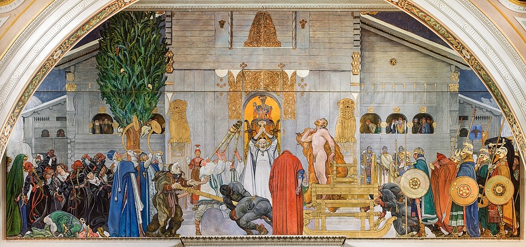 Midvinterblot, fresque de Carl Larsson au Musée National d'Uppsala.