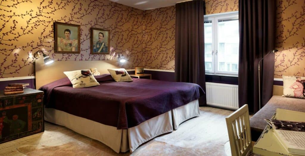 Chambre de l'hotel Lilla Rådmannen à Stockholm.