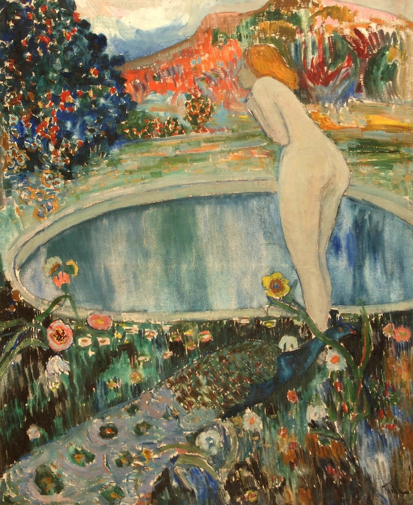 Oeuvre d'Adolphe Feder "Femme nue dans un parc" au Musée d'art moderne à Strasbourg