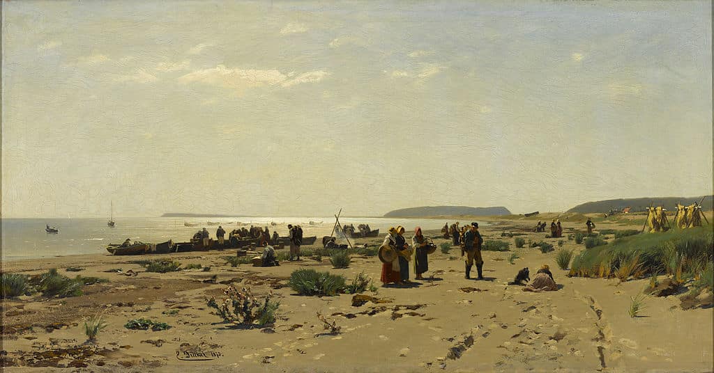 Eugen Dücker (1841–1916) : „Rannamaastik (Kalurite kojuminek)“ au musée d’art de Tallinn.