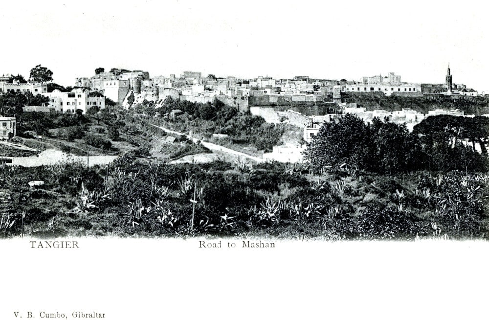 Route pour le plateau de Marshan à Tanger vers 1900.