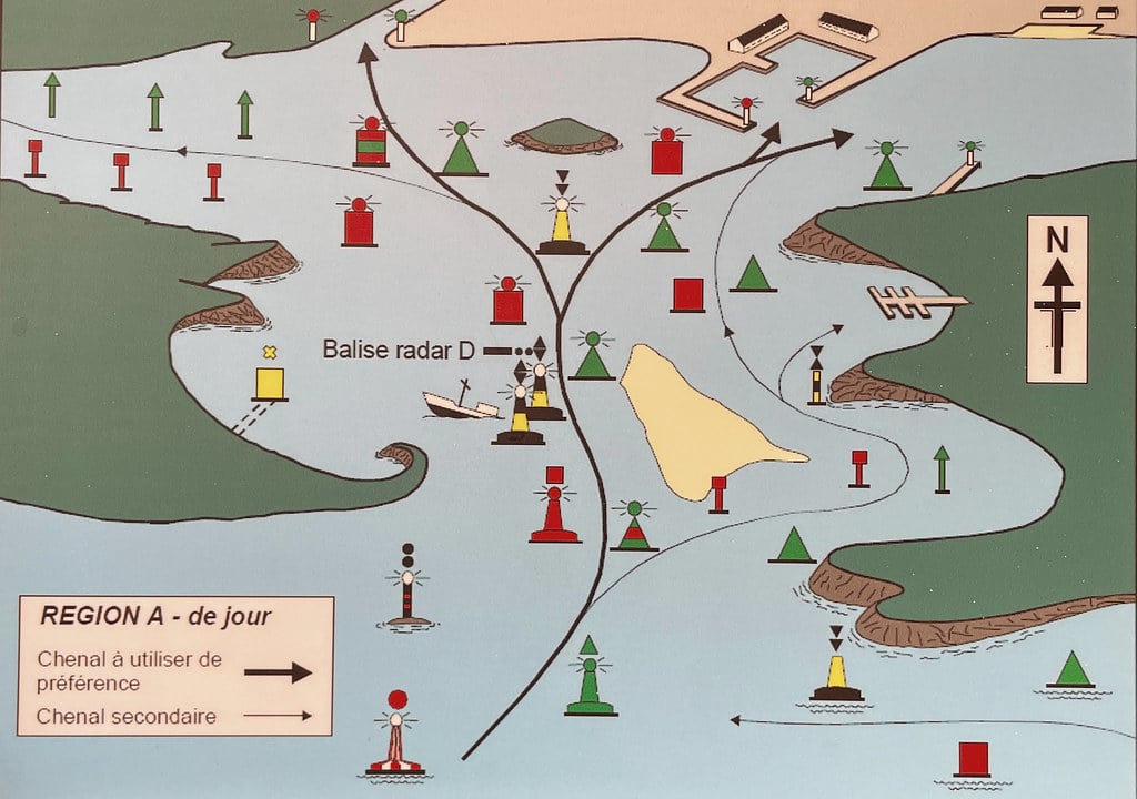 Schéma de bornes de navigation dans le musée du Cap Spartel à Tanger.