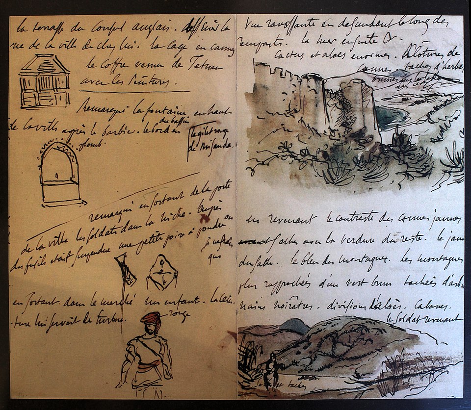 Extrait du carnet de voyage d'Eugène Delacroix.