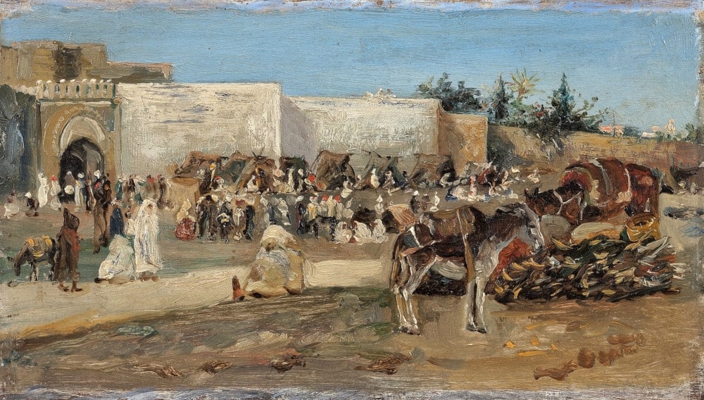 Grand Socco à Tanger vers 1880, toile de José Gallegos y Arnosa.