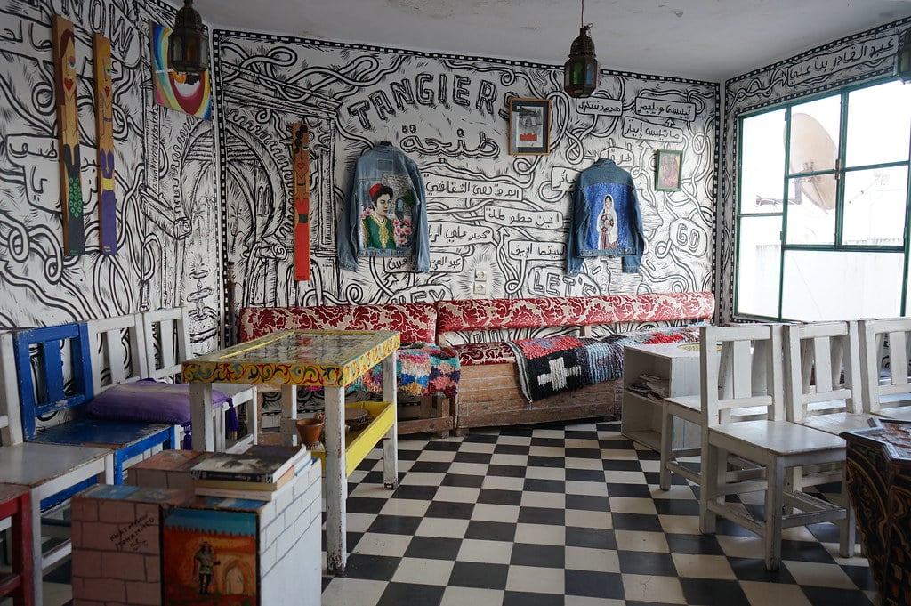 Intérieur du Café Cherifa dans le quartier de la Casbah à Tanger.