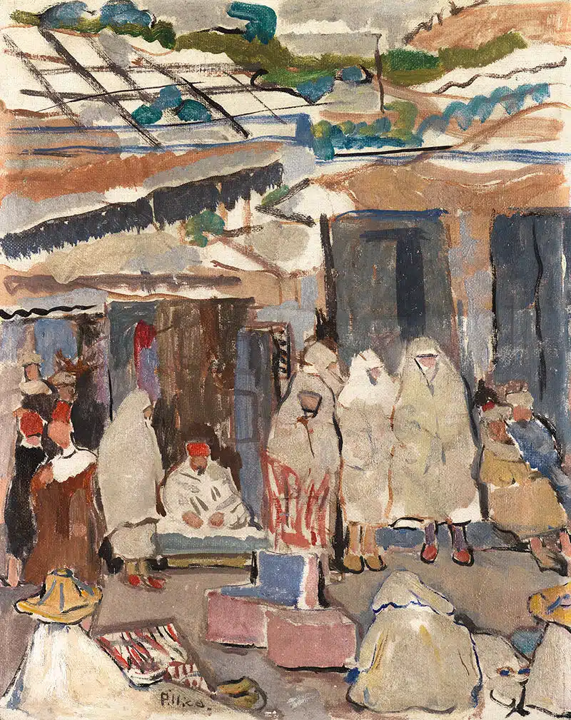 Souk de Tanger - Tableau de Lena Pillico (1920)