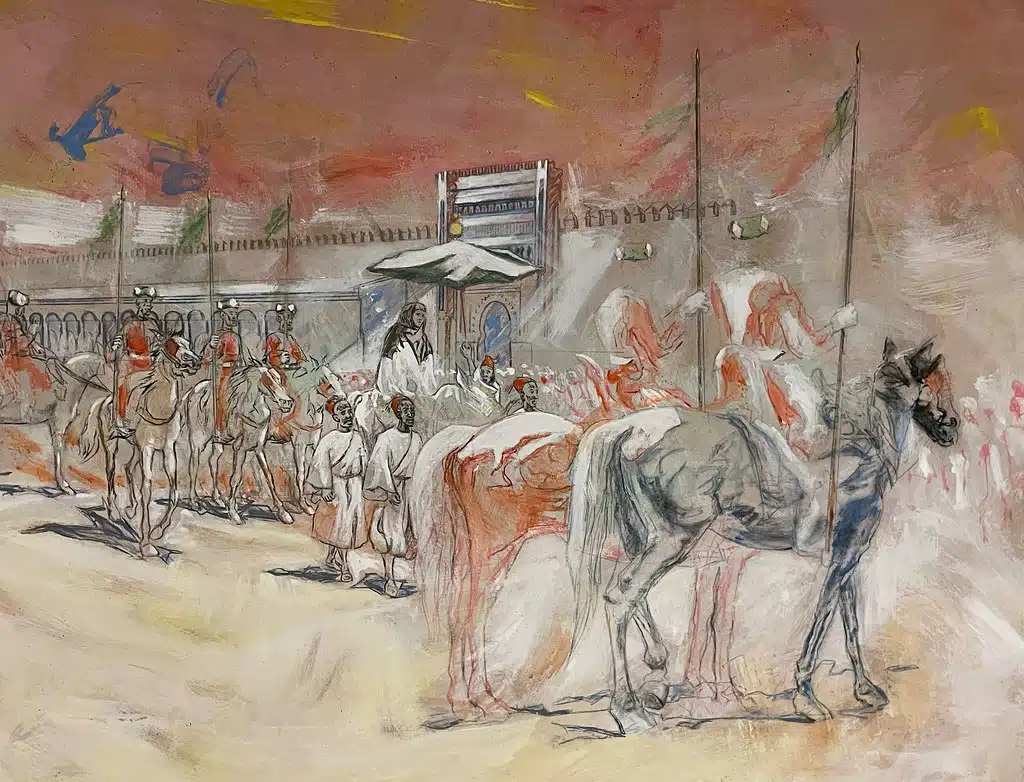 Cortège de la fête du roi dans le Musée Dar Niaba à Tanger.