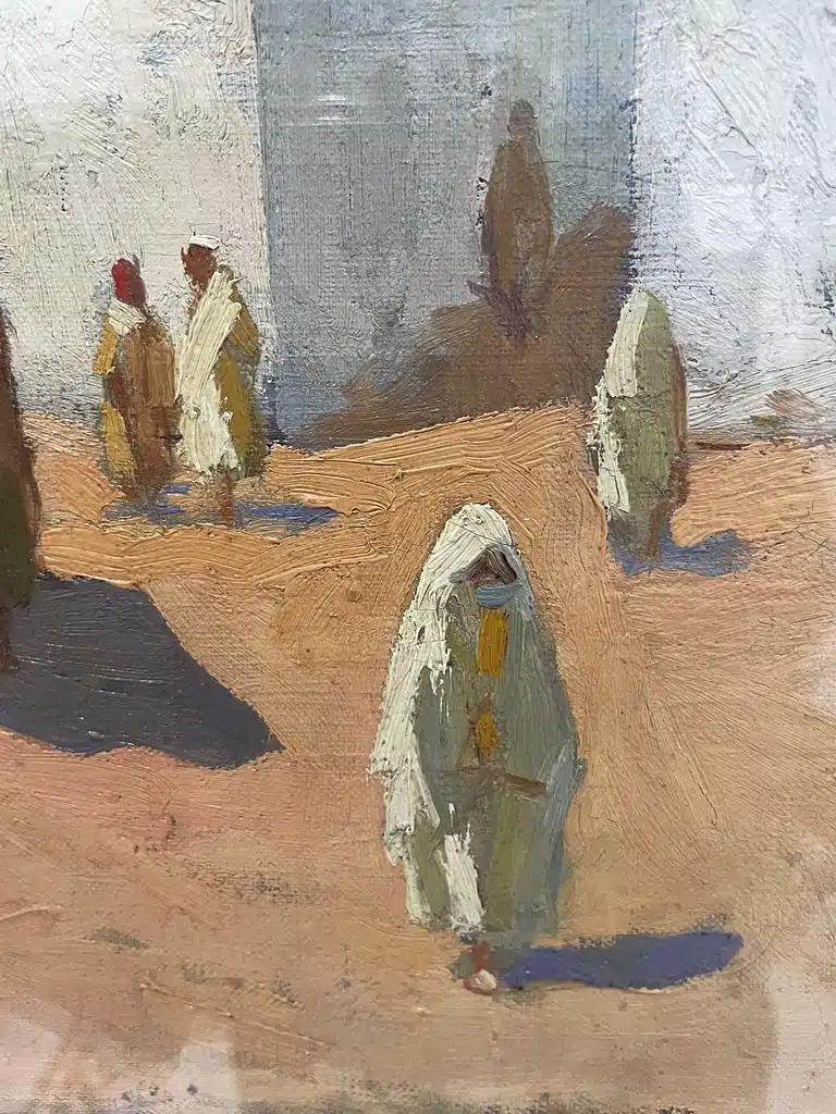 Détails d'un tableau de Mariano Bertuchi "Rue de la Casbah" (1917) peut être réalisé à Tétouan dans le Musée Villa Harris à Tanger.