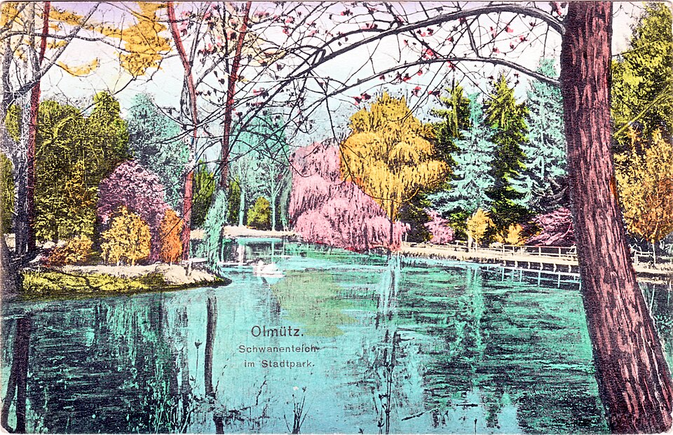 Dans le parc municipal d'Olomouc vers 1900.