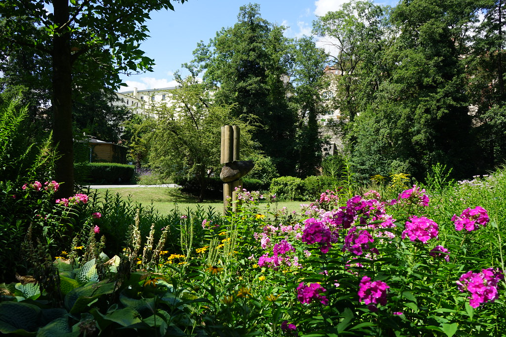 Dans le jardin botanique au pied du centre historique d'Olomouc.