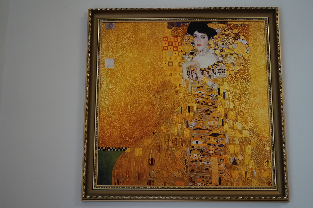 Reproduction d'un tableau de Klimt à la Villa Primavesi à Olomouc.