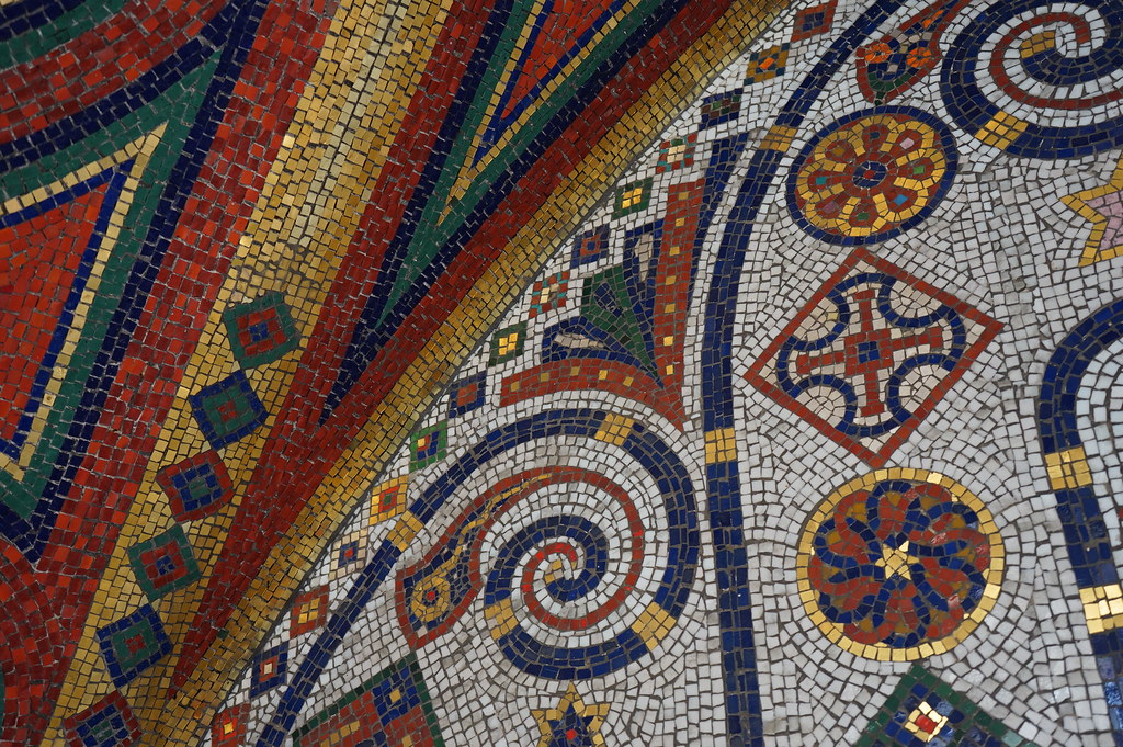 Mosaïque Art Nouveau dans la Villa Primavesi à Olomouc.