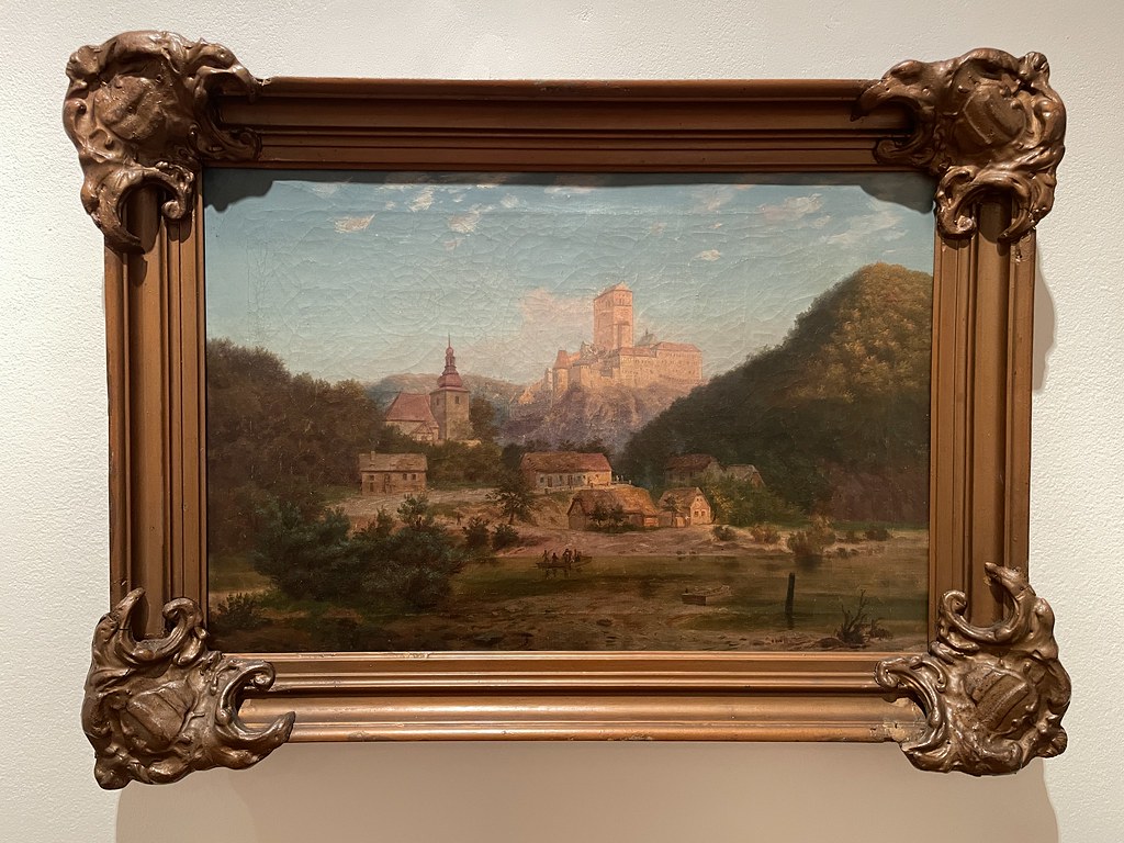 "Chateau de Karlstejn" (1868) d'Hugo Ullik au Musée d'art moderne d'Ostrava.