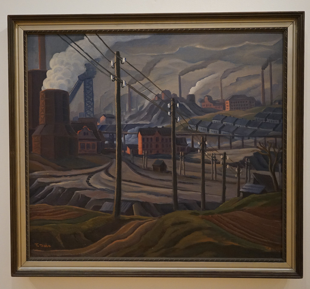 Autre illustration du pays noir et des usines de Dolni Vitkovice par ce tableau de Ferdis Dusa (1926) au Musée GVUO d'Ostrava.