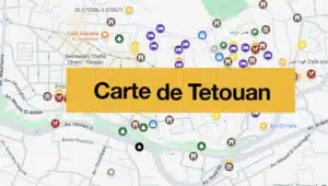 Carte de Tétouan au Maroc : Tous les lieux du guide