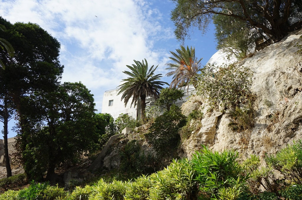 Vue sur les contreforts de la medina depuis le jardin Riyad Al Ochak à Tétouan.