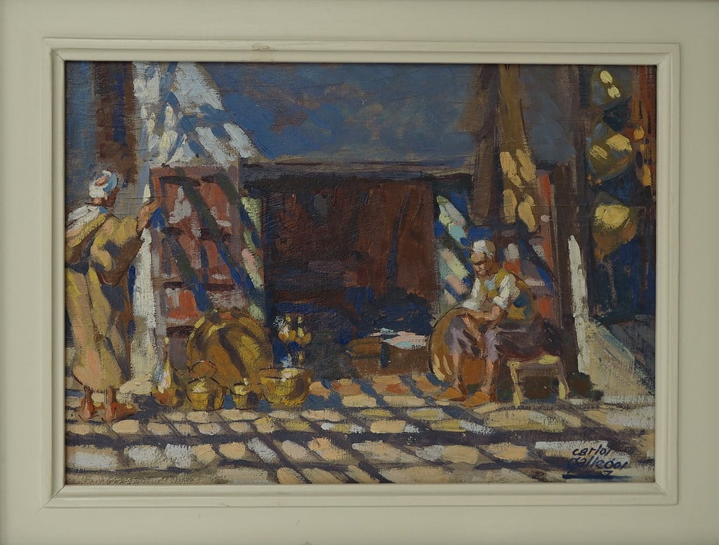 Tableau "zoco" signifiant souk par Carlos Gallegos au Musée d'art moderne de Tétouan.