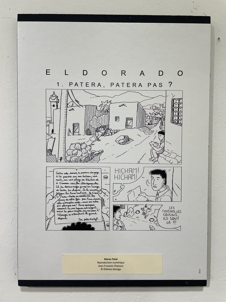 Expo temporaire sur l'histoire de la Bande Dessinée marocaine au Musée d'art moderne de Tétouan.