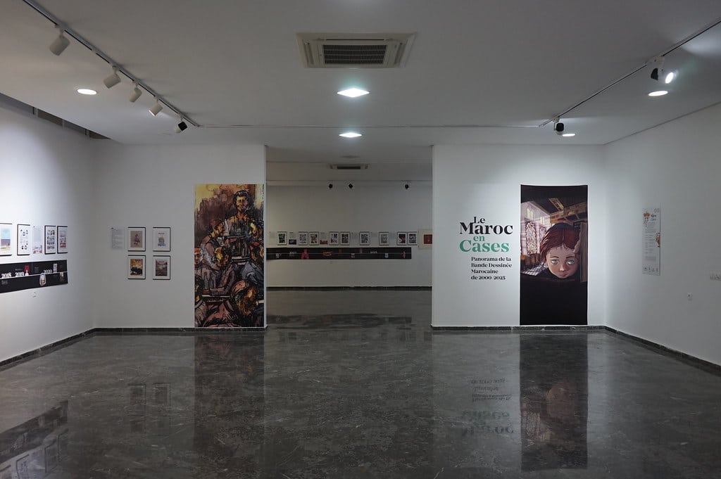Expo temporaire sur l'histoire de la Bande Dessinée marocaine au Musée d'art moderne de Tétouan.