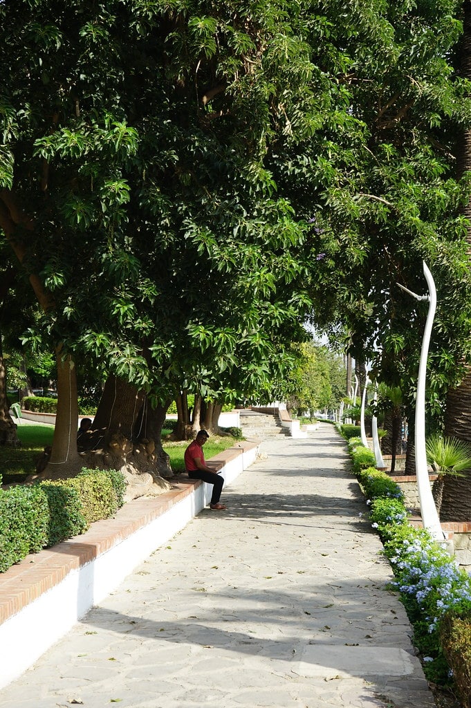 Allée du jardin Riyad Al Ochak à Tétouan.