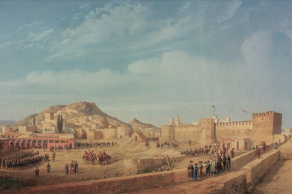 Vue colorisée de Tetouan par Jose Vallejo.