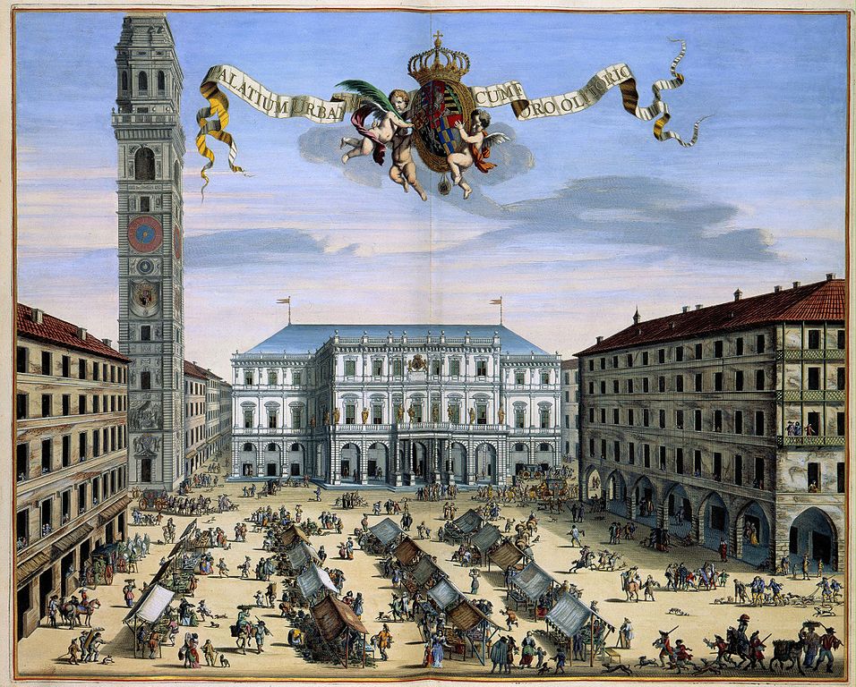 Palais Royal de Turin en 1690 par l'Atlas Van der Hagen.
