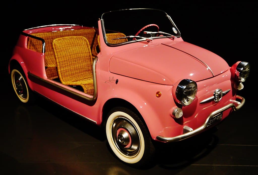 Musée de l'auto à Turin : Fiat Ghia 500 Jolly - Photo de Zairon - Licence CCBYSA 4.0
