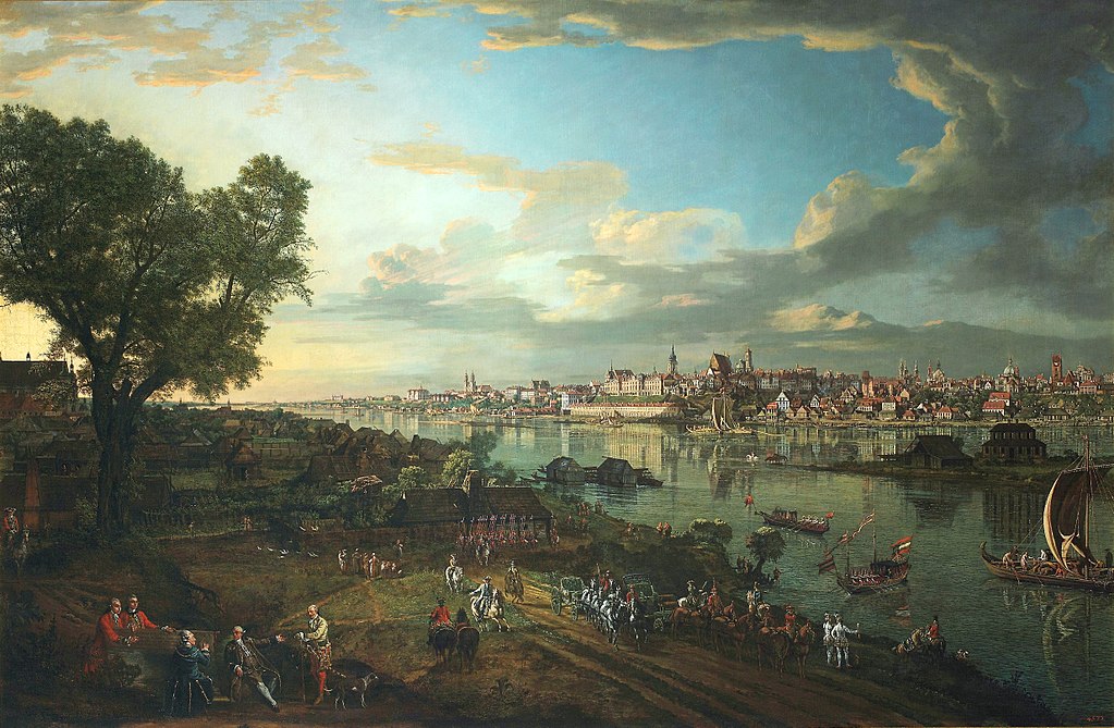 Vue de Varsovie depuis la rive droite de Praga en 1770 par Bellotto (Canaletto)