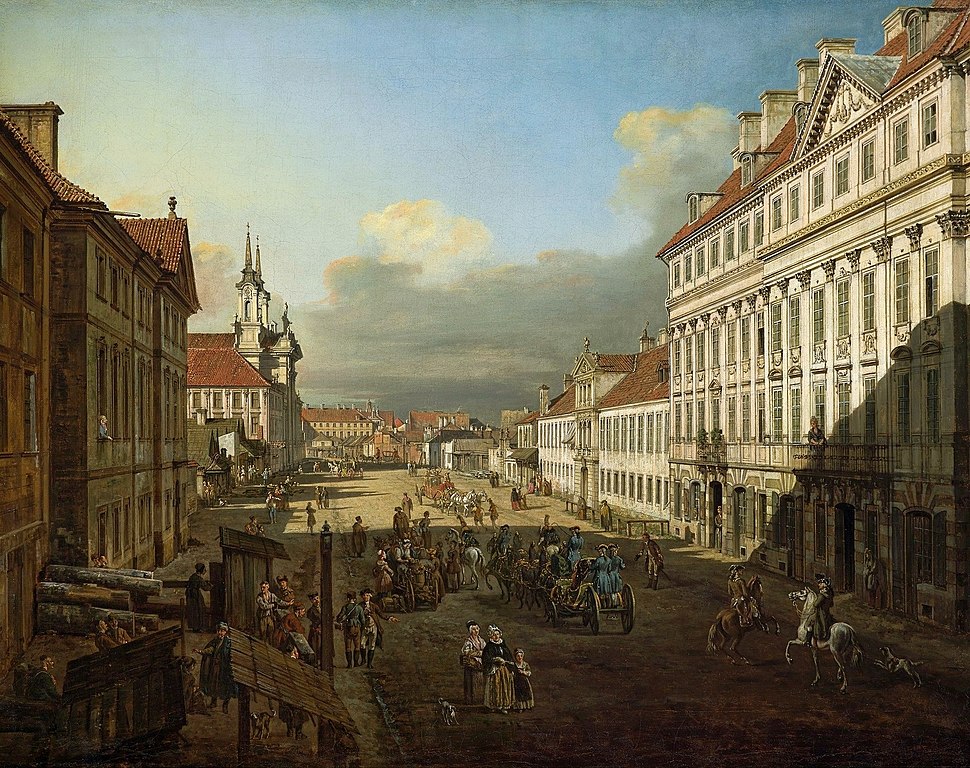 Rue Długa à Varsovie par Bellotto (Canaletto).