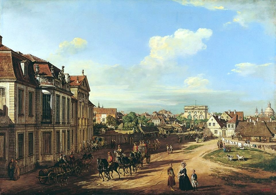 Varsovie "Derrière le portail de fer" par Bellotto vers 1779.