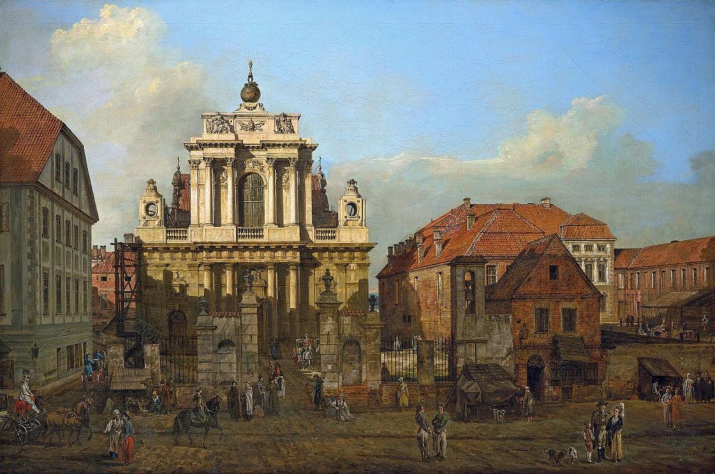 Eglise des Carmélites à Varsovie par Bellotto (appellé Canaletto) vers 1780.