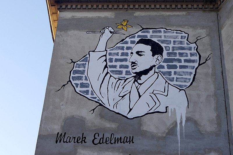 Marek Edelman, soldat de l'insurrection du ghetto de Varsovie. Street art en hommage.