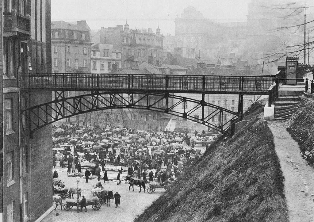 Marché de Mariensztat dans l'entre deux guerre à Varsovie.