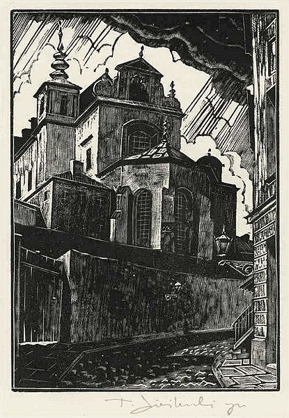 Vue de L'église Saint Anne de Varsovie en 1929 par Tadeusz Cieślewski (syn).